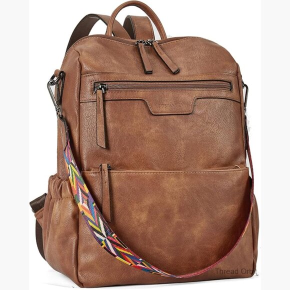 Leather Convertible Backpack Purse, Water-Resistant Daypack for Travel & Work main image 4